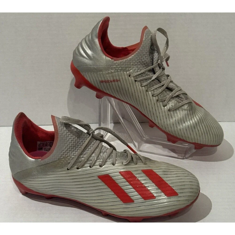 adidas X 19.1 Firm Ground Youth Soccer Size 5.5 Unisex Orange/Gray lace Cleats